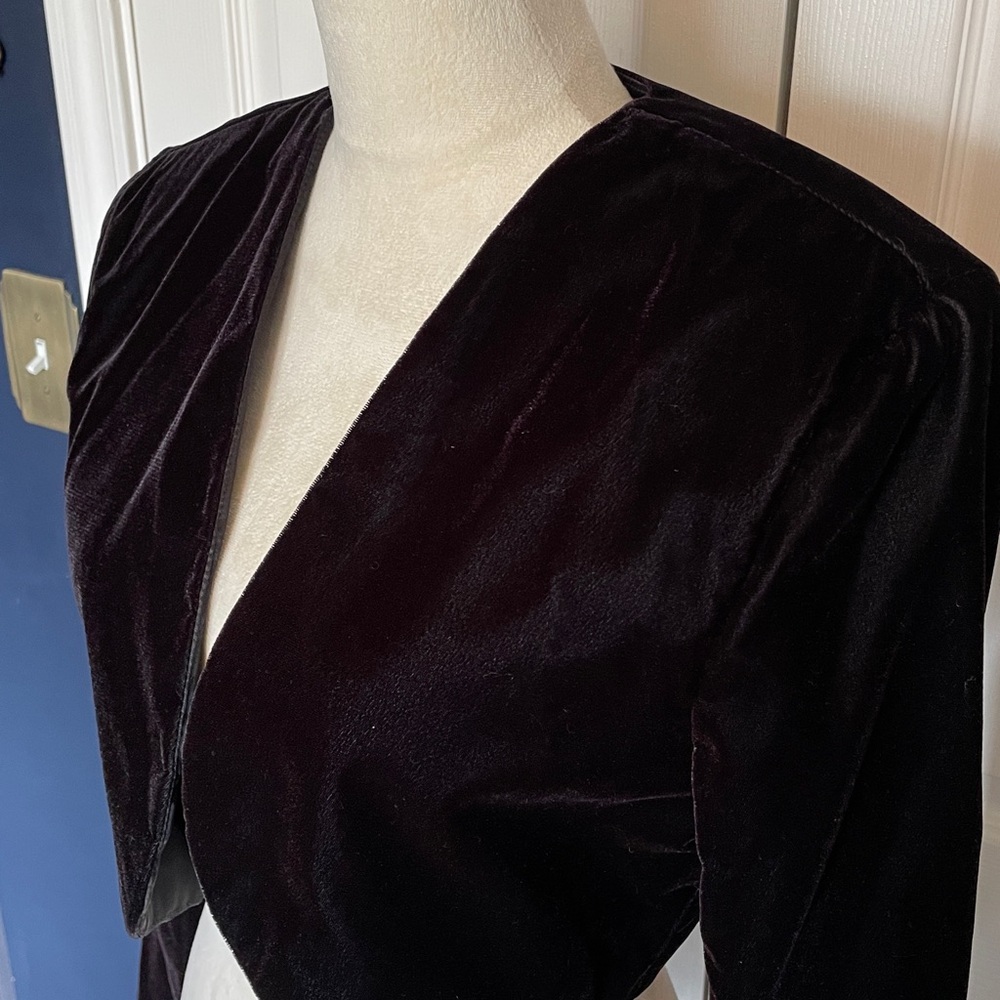 NWT Vintage Scott McClintock Black Velvet Bolero Shrug Cropped Jacket Size LP - Picture 2 of 8